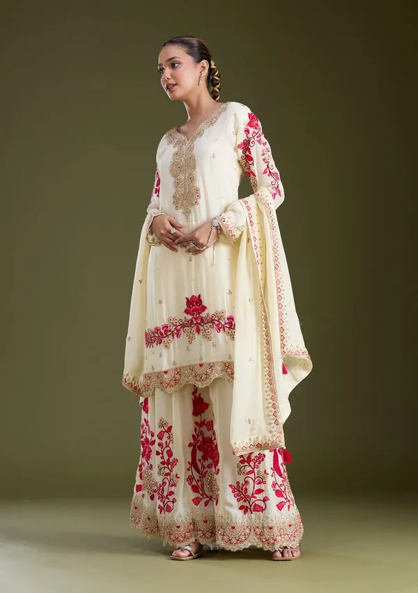 Off_White_Zariwork_Gold_Crepe_Readymade_Salwar_Suit