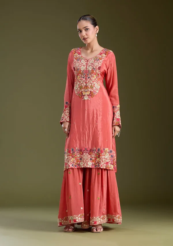 Rust_Threadwork_Crepe_Readymade_Salwar_Suit