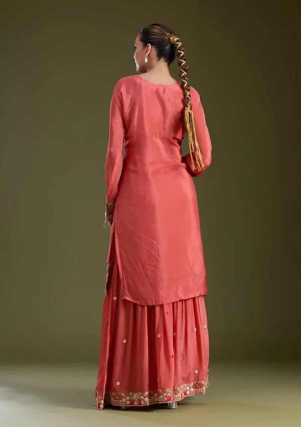Rust_Threadwork_Crepe_Readymade_Salwar_Suit