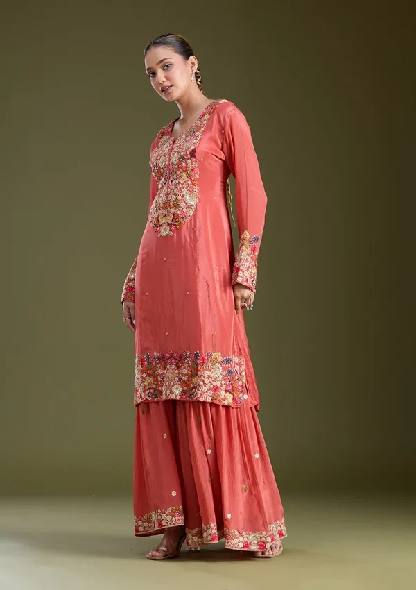 Rust_Threadwork_Crepe_Readymade_Salwar_Suit