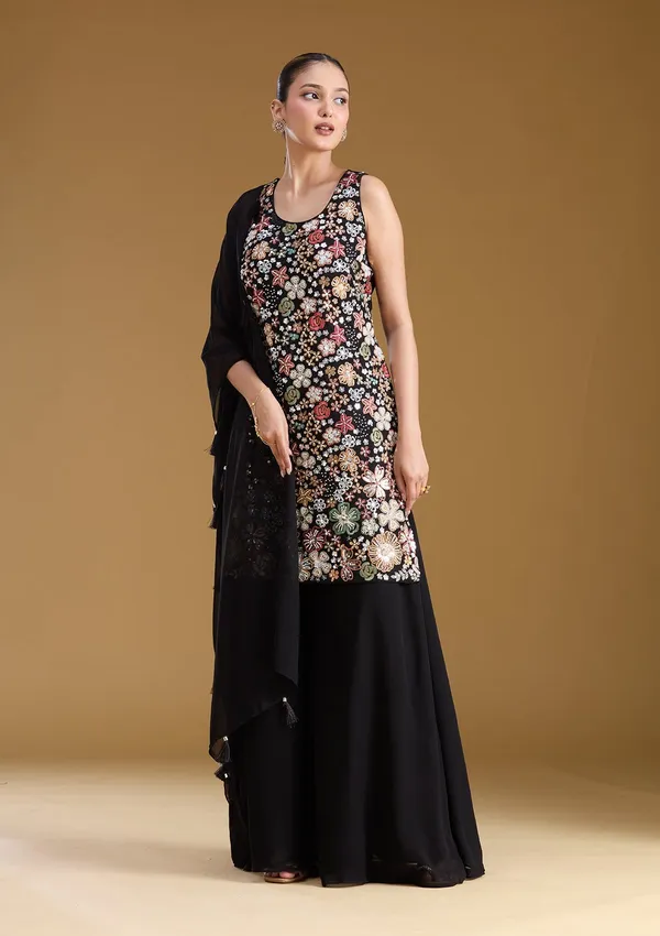 Black_Threadwork_Georgette_Readymade_Salwar_Suit