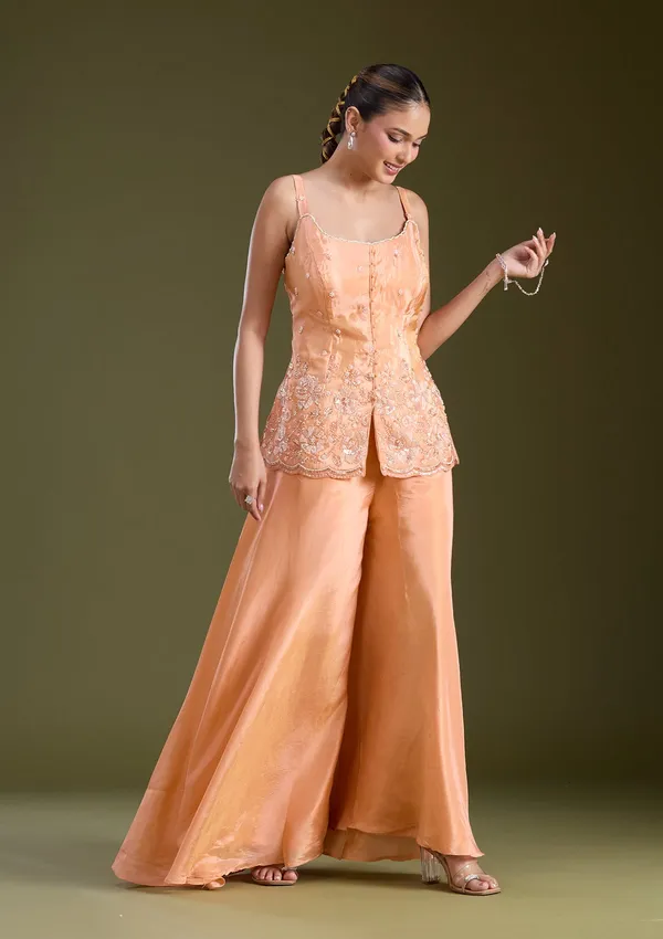 Light_Orange_Threadwork_Satin_Readymade_Salwar_Suit