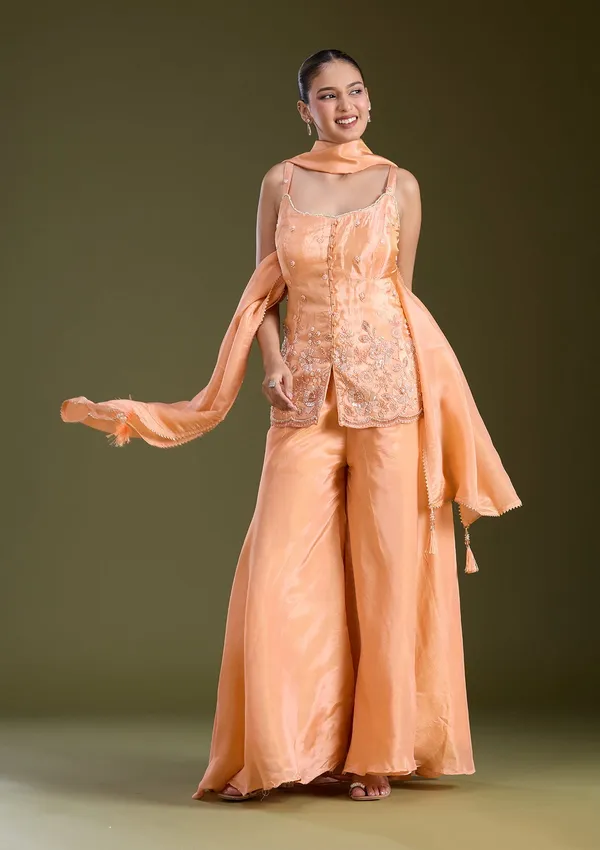 Light_Orange_Threadwork_Satin_Readymade_Salwar_Suit