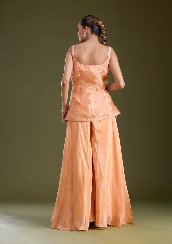 Light_Orange_Threadwork_Satin_Readymade_Salwar_Suit