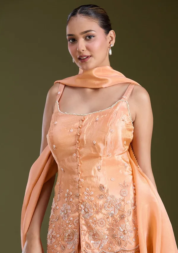 Light_Orange_Threadwork_Satin_Readymade_Salwar_Suit