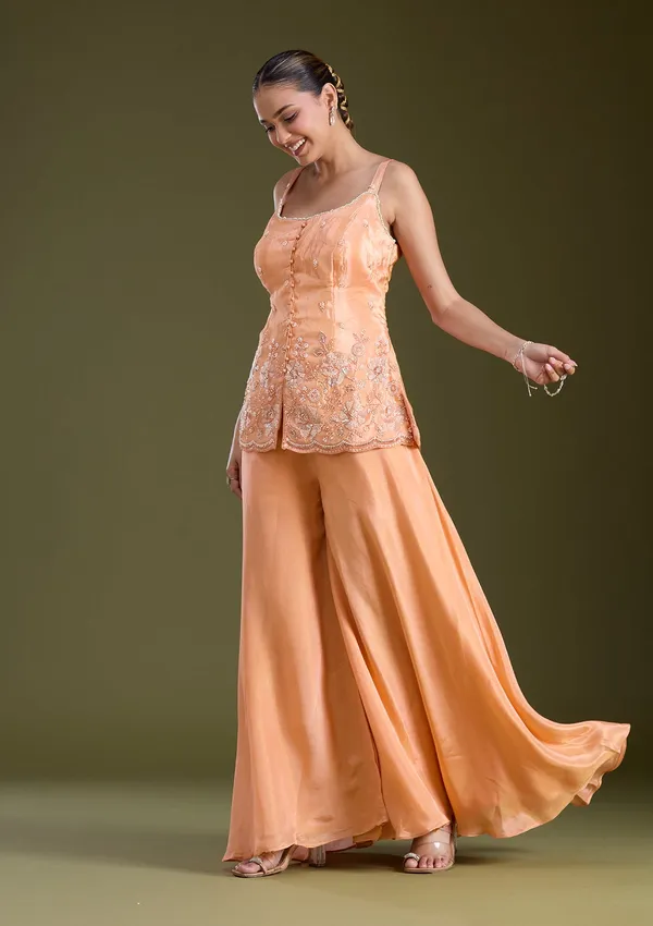 Light_Orange_Threadwork_Satin_Readymade_Salwar_Suit