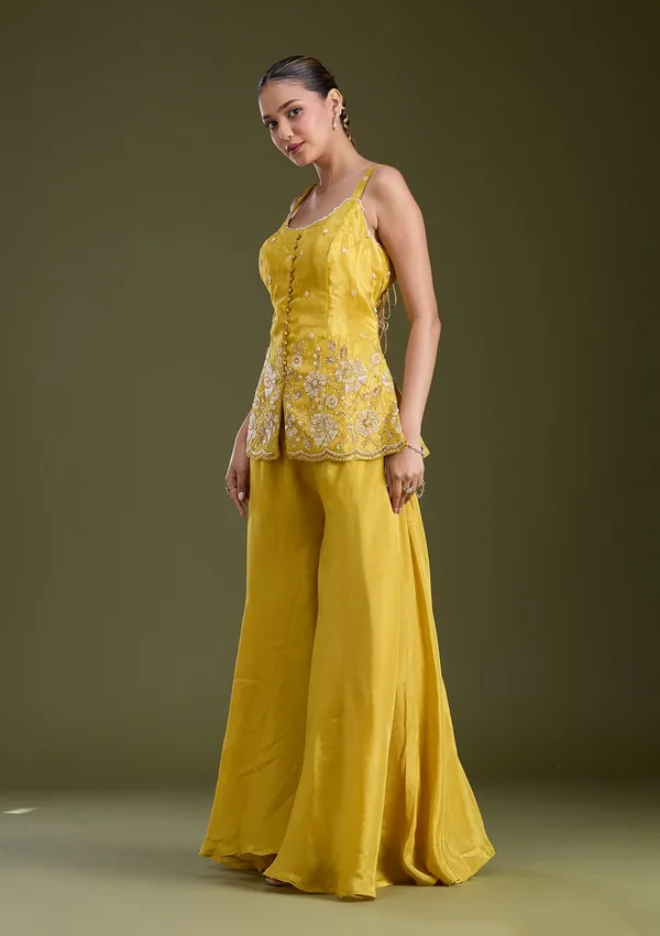 Mustard_Yellow_Threadwork_Satin_Readymade_Salwar_Suit