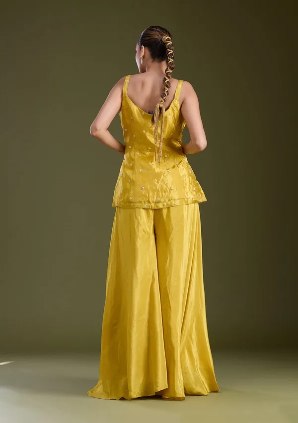 Mustard_Yellow_Threadwork_Satin_Readymade_Salwar_Suit