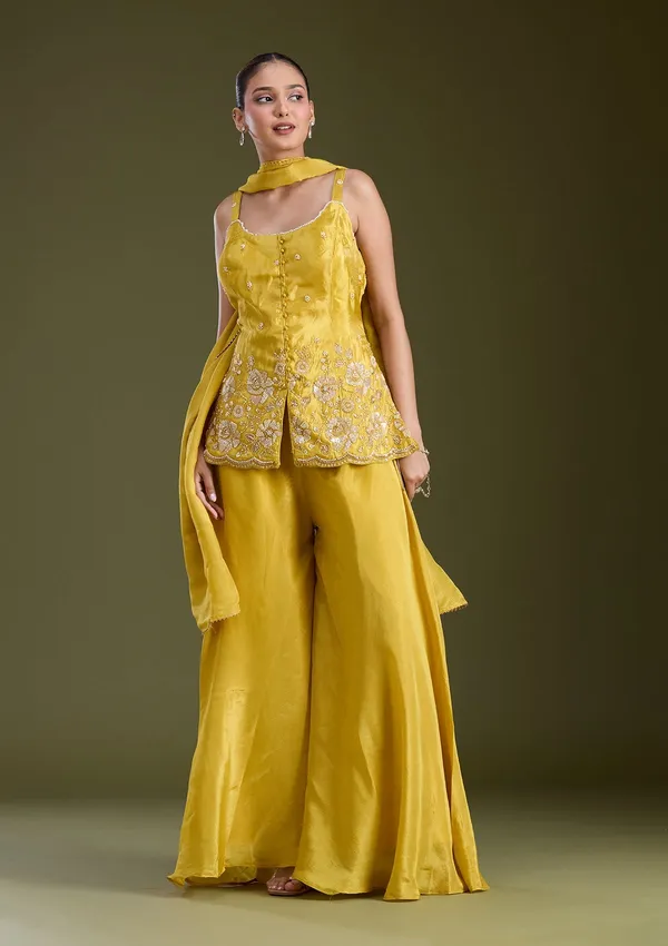 Mustard_Yellow_Threadwork_Satin_Readymade_Salwar_Suit