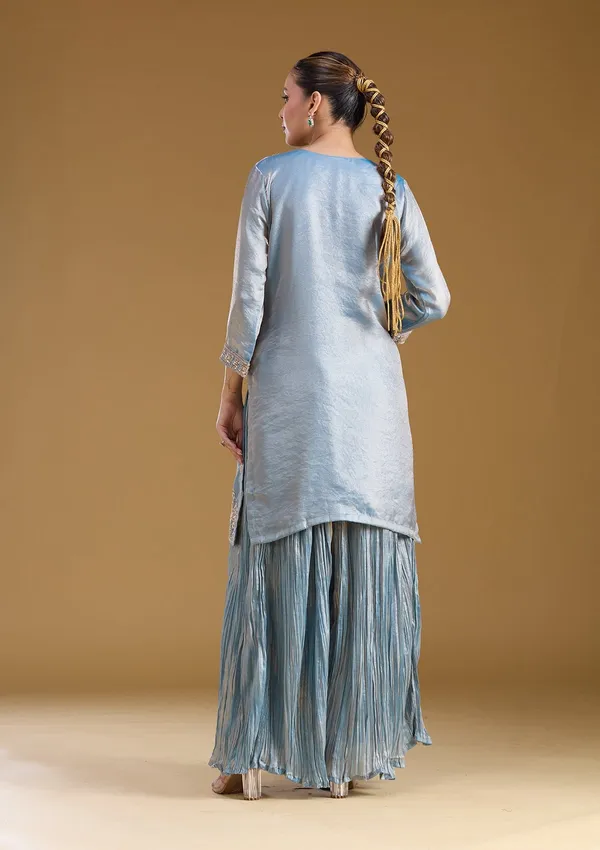 Blue_Threadwork_Tissue_Readymade_Salwar_Suit