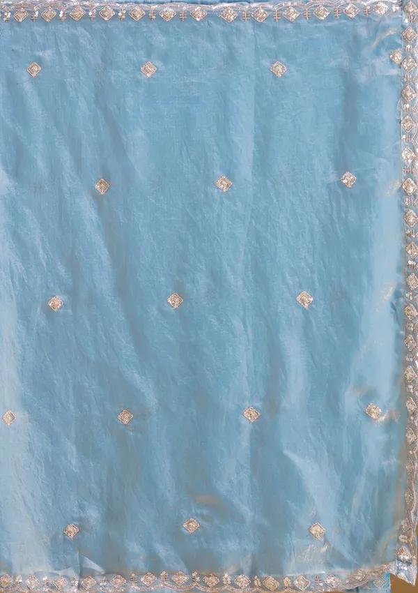 Blue_Threadwork_Tissue_Readymade_Salwar_Suit