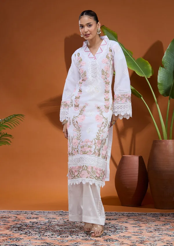 White_Threadwork_Tissue_Readymade_Salwar_Suit