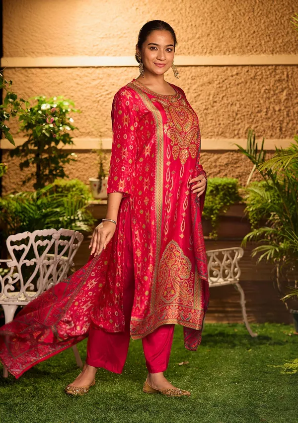 Rani_Pink_Cutdana_Soft_Raw_Silk_Readymade_Salwar_Suit
