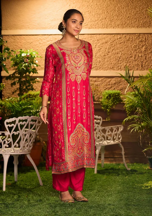 Rani_Pink_Cutdana_Soft_Raw_Silk_Readymade_Salwar_Suit