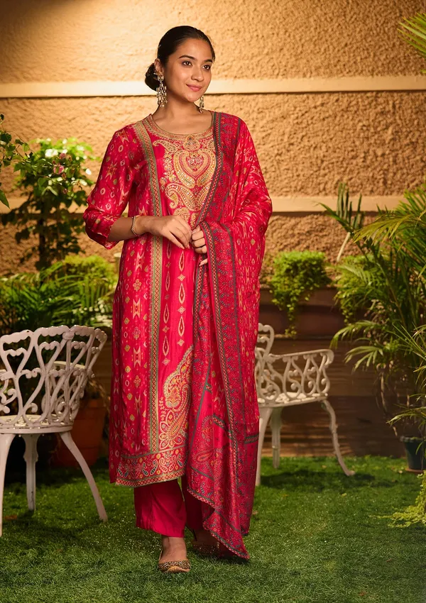 Rani_Pink_Cutdana_Soft_Raw_Silk_Readymade_Salwar_Suit