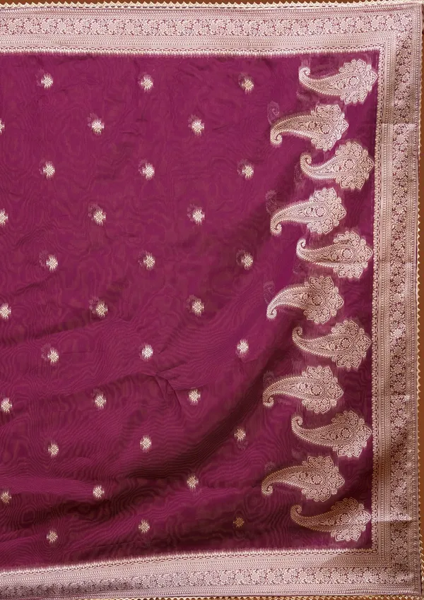 Wine_Zariwork_Gold_Soft_Raw_Silk_Readymade_Salwar_Suit