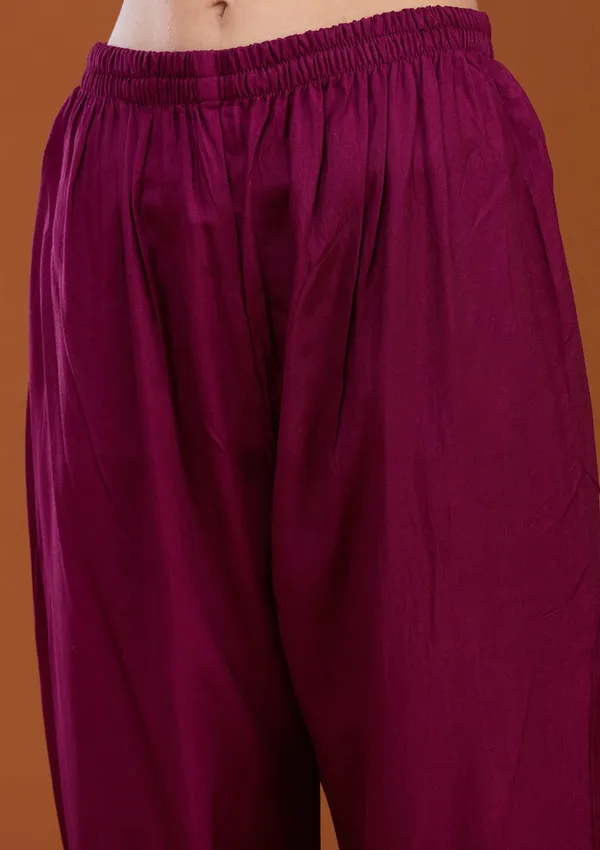 Wine_Zariwork_Gold_Soft_Raw_Silk_Readymade_Salwar_Suit