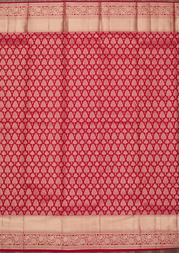Maroon_Zariwork_Gold_Silk_Saree
