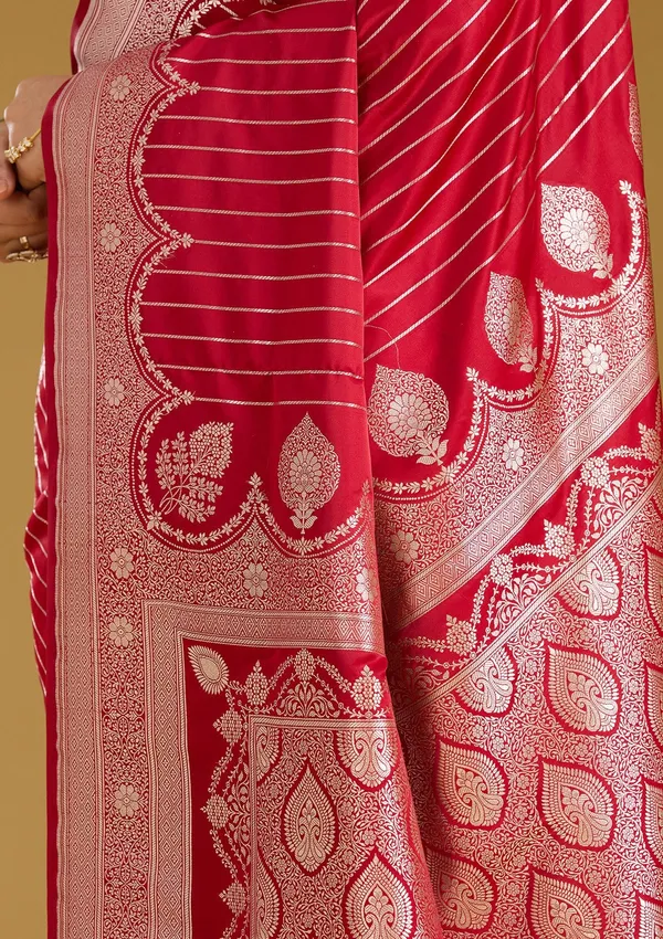 Maroon_Zariwork_Gold_Silk_Saree