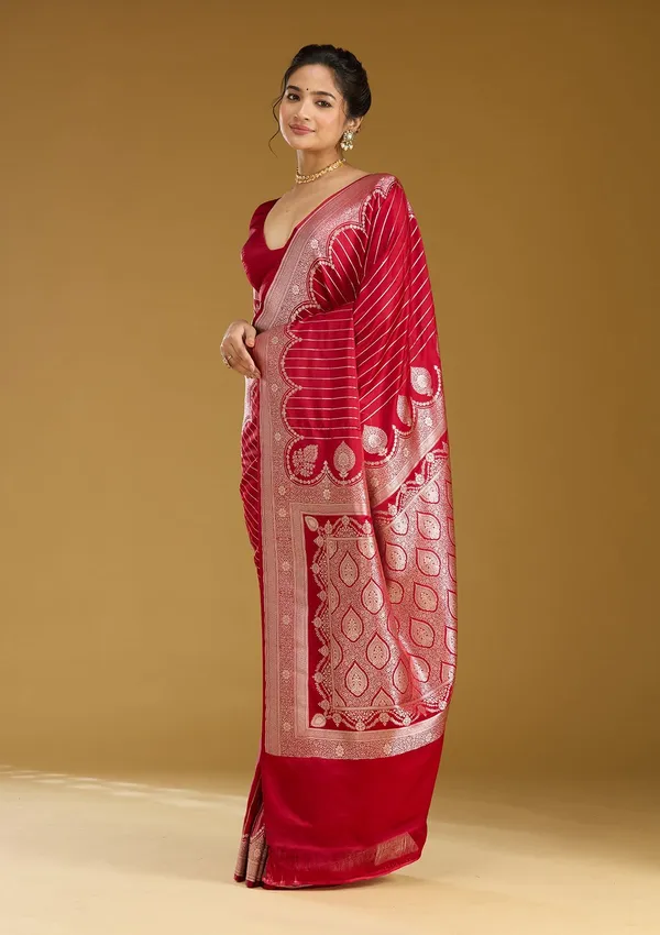 Maroon_Zariwork_Gold_Silk_Saree