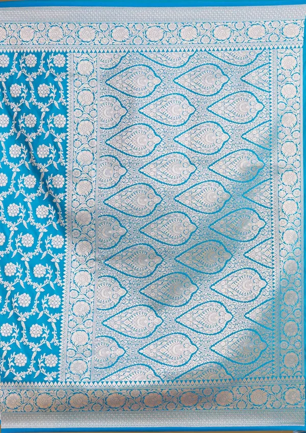 Sky_Blue_Zariwork_Gold_Satin_Silk_Saree