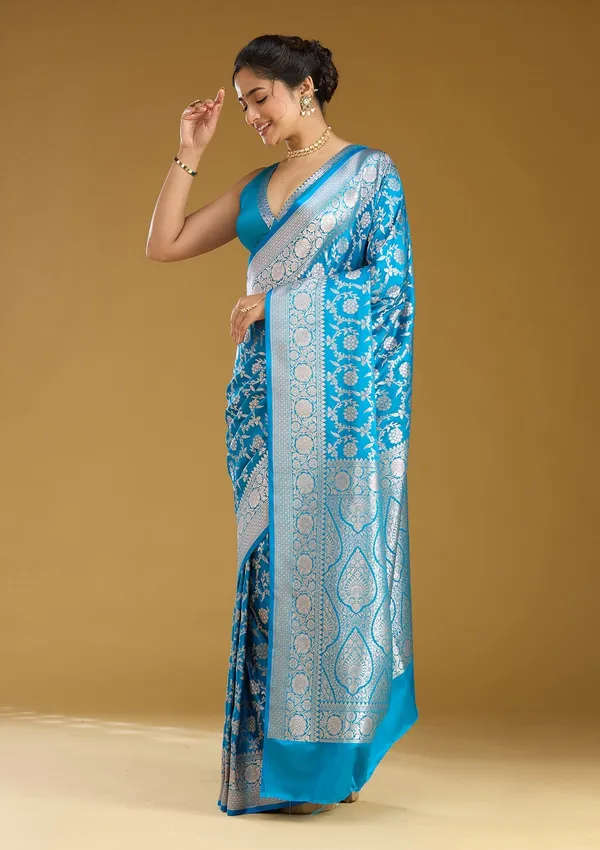 Sky_Blue_Zariwork_Gold_Satin_Silk_Saree