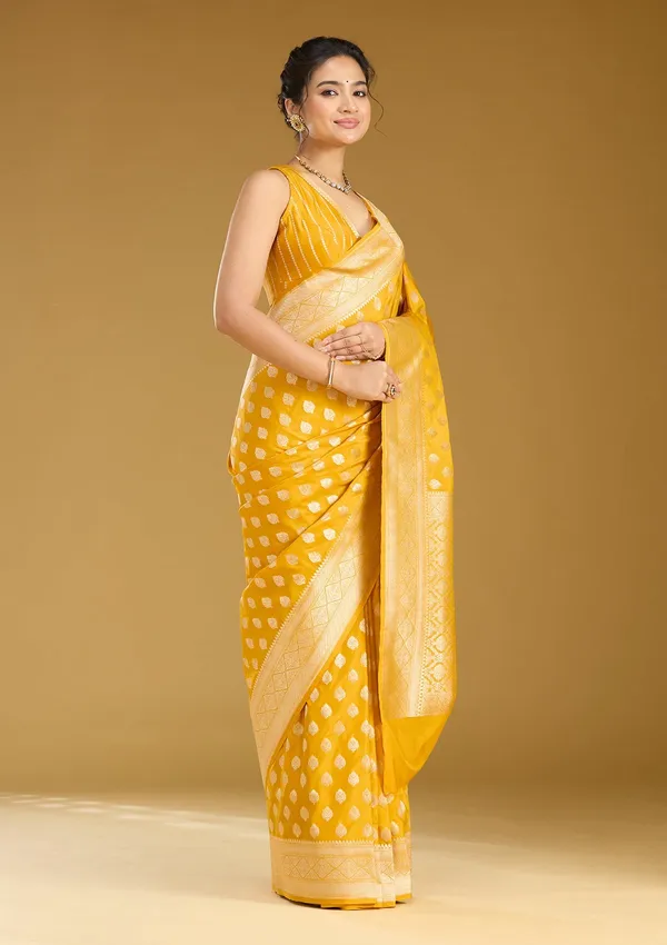 Mustard_Zariwork_Gold_Silk_Saree