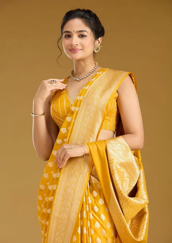 Mustard_Zariwork_Gold_Silk_Saree