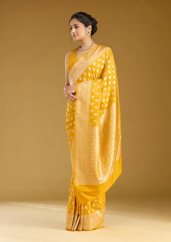 Mustard_Zariwork_Gold_Silk_Saree