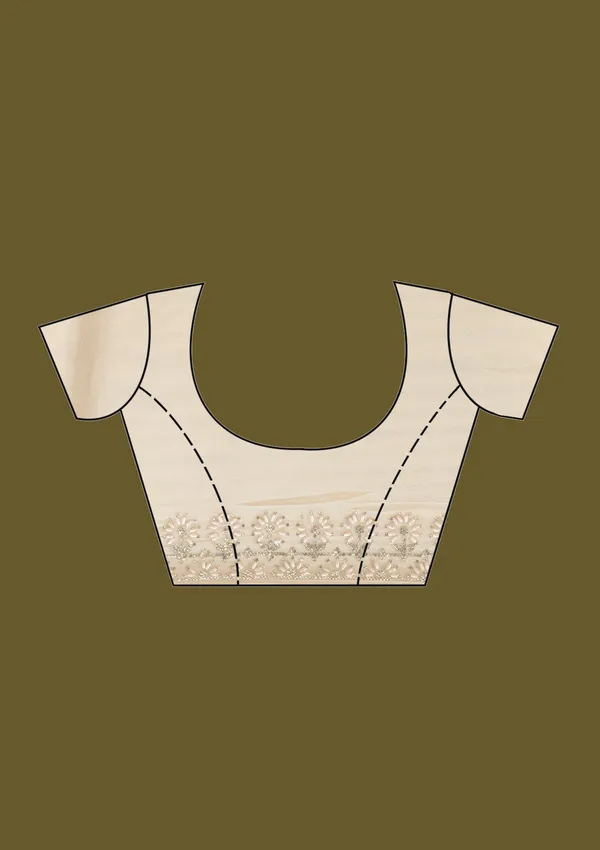 Beige_Pearlwork_Tissue_Saree