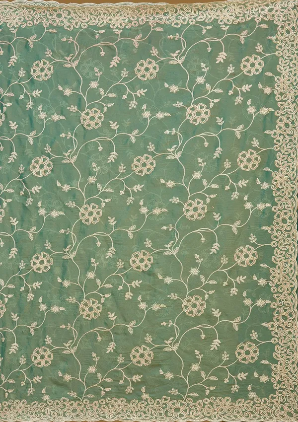 Rama_Green_Zariwork_Silver_Tissue_Saree