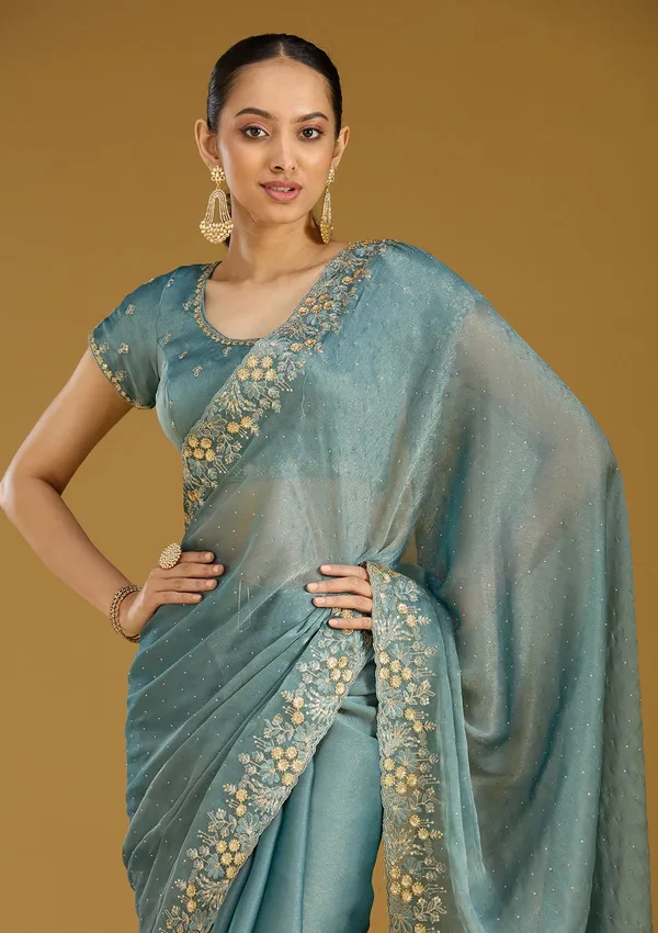 Blue_Zariwork_Gold_Tissue_Saree