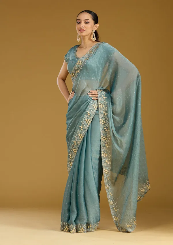 Blue_Zariwork_Gold_Tissue_Saree