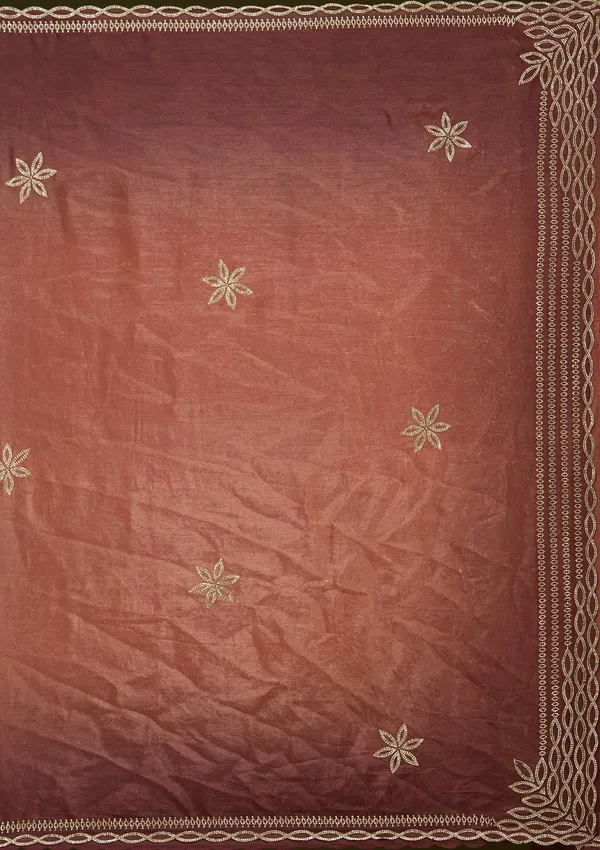 Rust_Stonework_Gold_Tissue_Saree