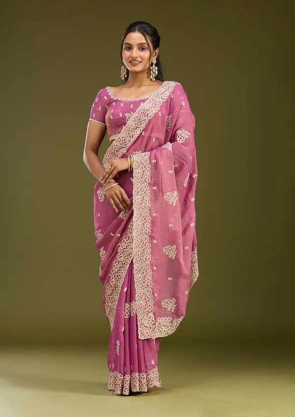 Onion_Pink_Zariwork_Silver_Tissue_Saree