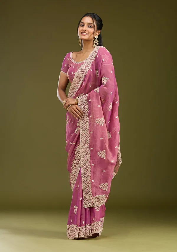Onion_Pink_Zariwork_Silver_Tissue_Saree