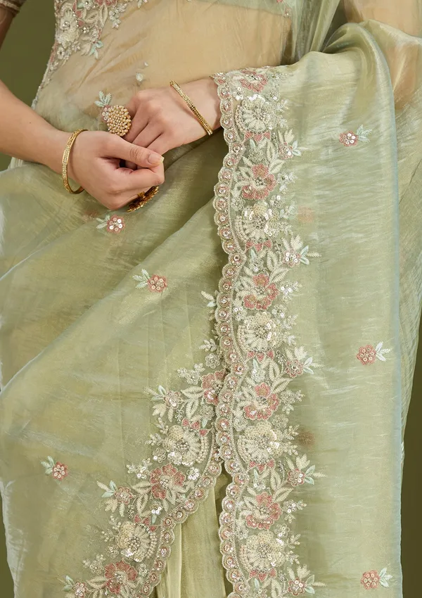 Pista_Green_Sequins_Tissue_Saree