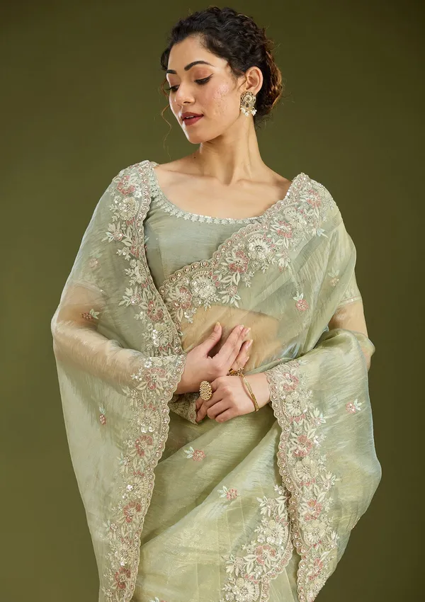 Pista_Green_Sequins_Tissue_Saree