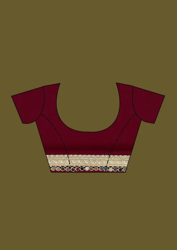 Wine_Mirrorwork_Georgette_Saree