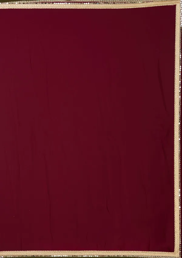 Wine_Mirrorwork_Georgette_Saree