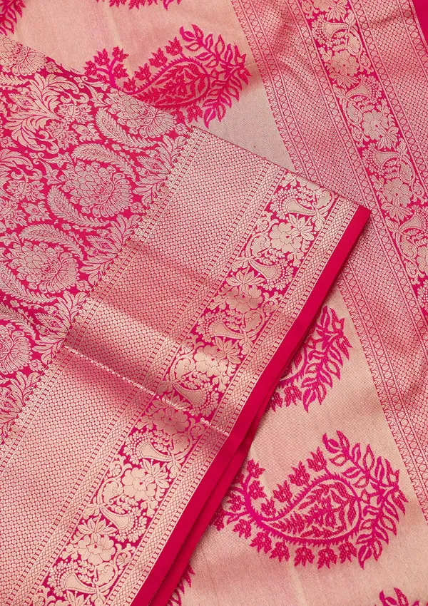 Rani_Pink_Zariwork_Silver_Silk_Saree