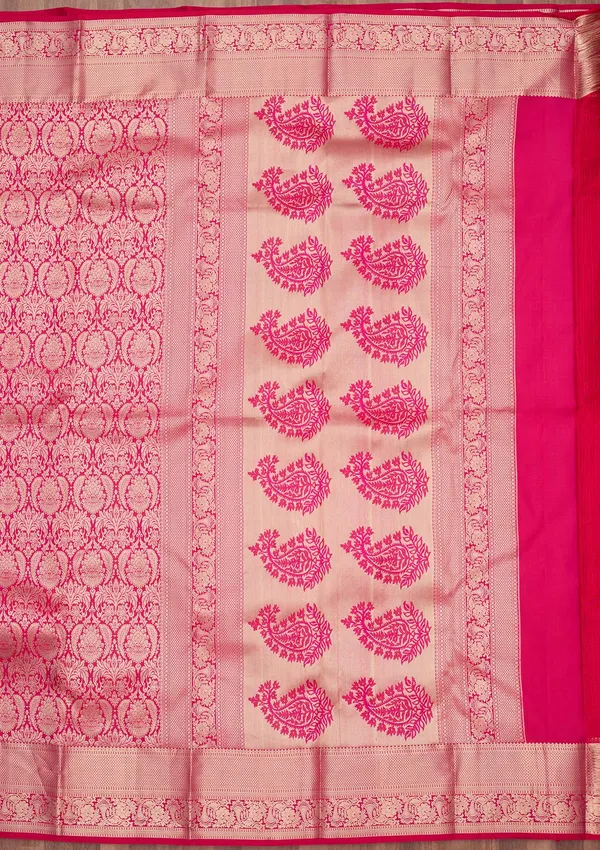 Rani_Pink_Zariwork_Silver_Silk_Saree