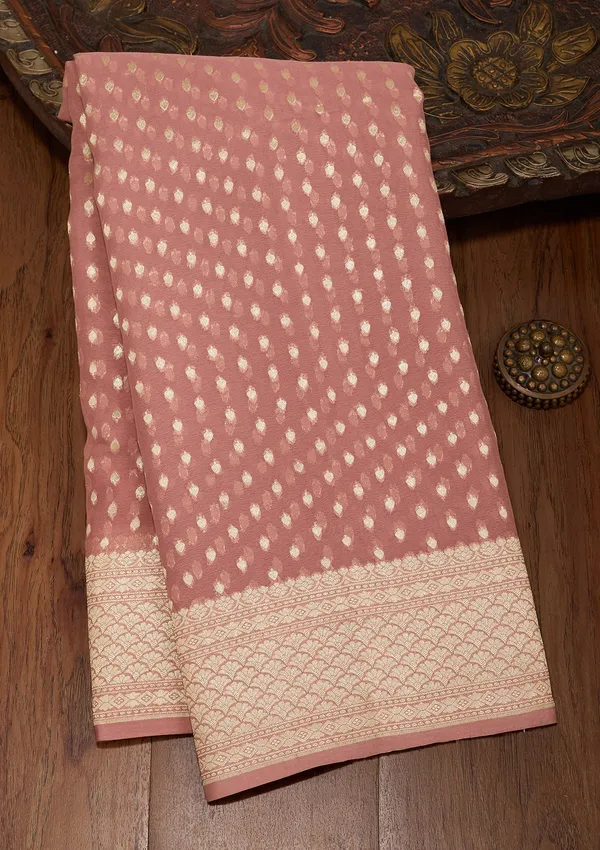 Onion_Pink_Zariwork_Gold_Pure_Silk_Saree