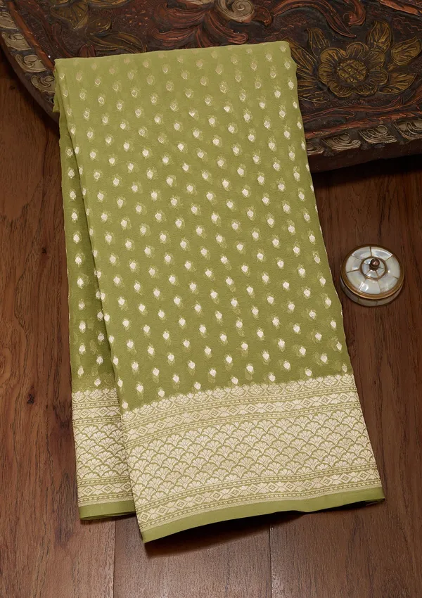 Pista_Green_Zariwork_Gold_Pure_Silk_Saree