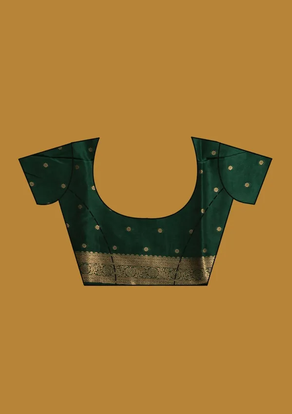 Bottle_Green_Zariwork_Gold_Silk_Saree
