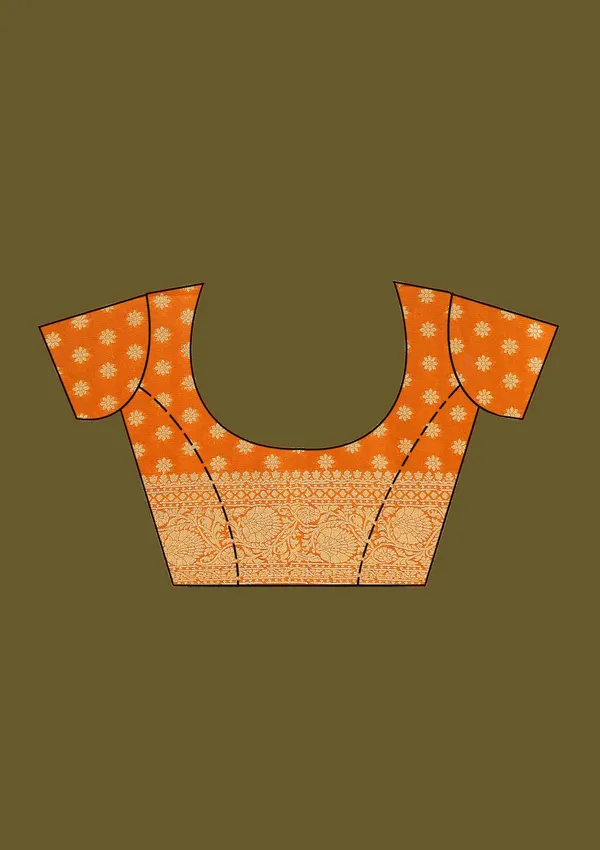 Orange_Zariwork_Satin_Silk_Saree