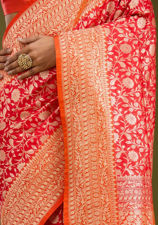 Red_Zariwork_Gold_Art_Silk_Saree