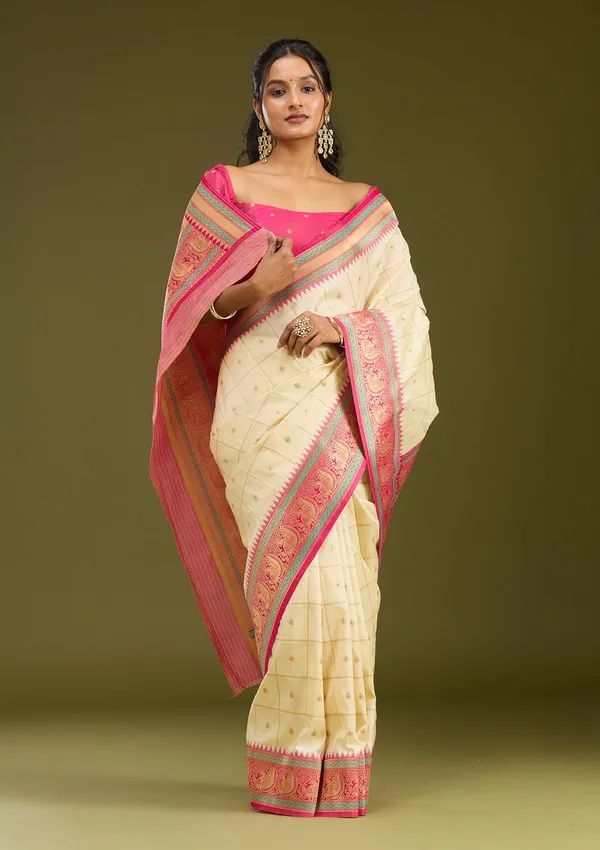 Off_White_Zariwork_Gold_Silk_Saree
