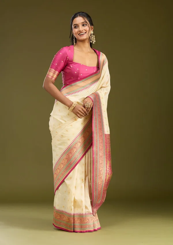 Off_White_Zariwork_Gold_Silk_Saree