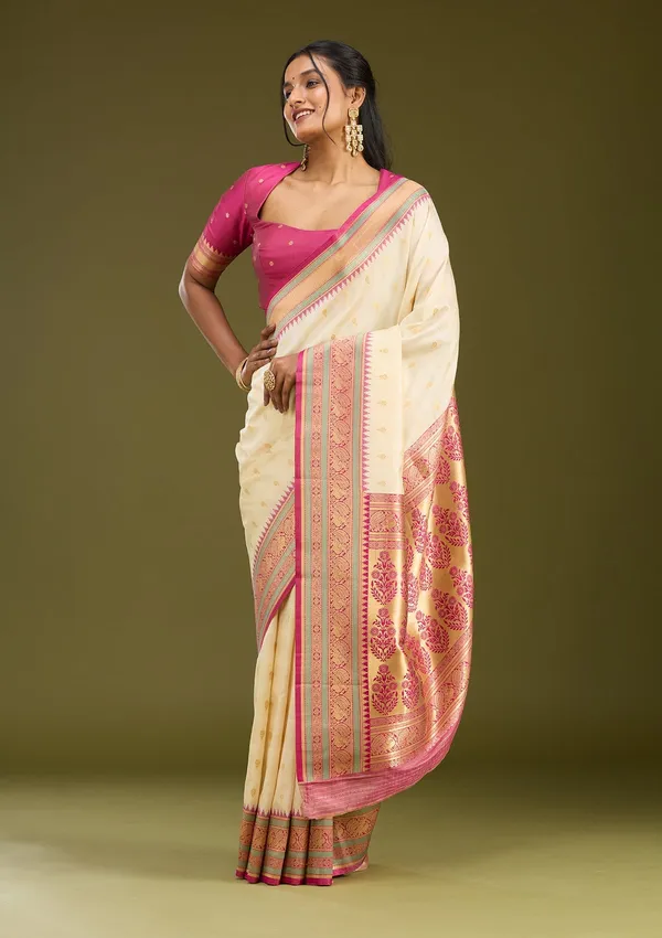 Off_White_Zariwork_Gold_Silk_Saree